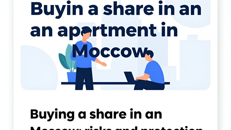 Современная иллюстрация квартиры в Москве, символизирующая риски и защиту при покупке доли недвижимости